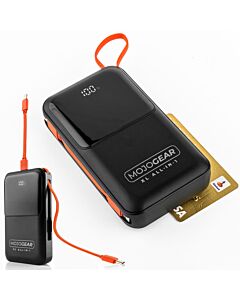 MOJOGEAR XL All-in-1 Powerbank 20.000 mAh met ingebouwde Lightning en USB-C kabels